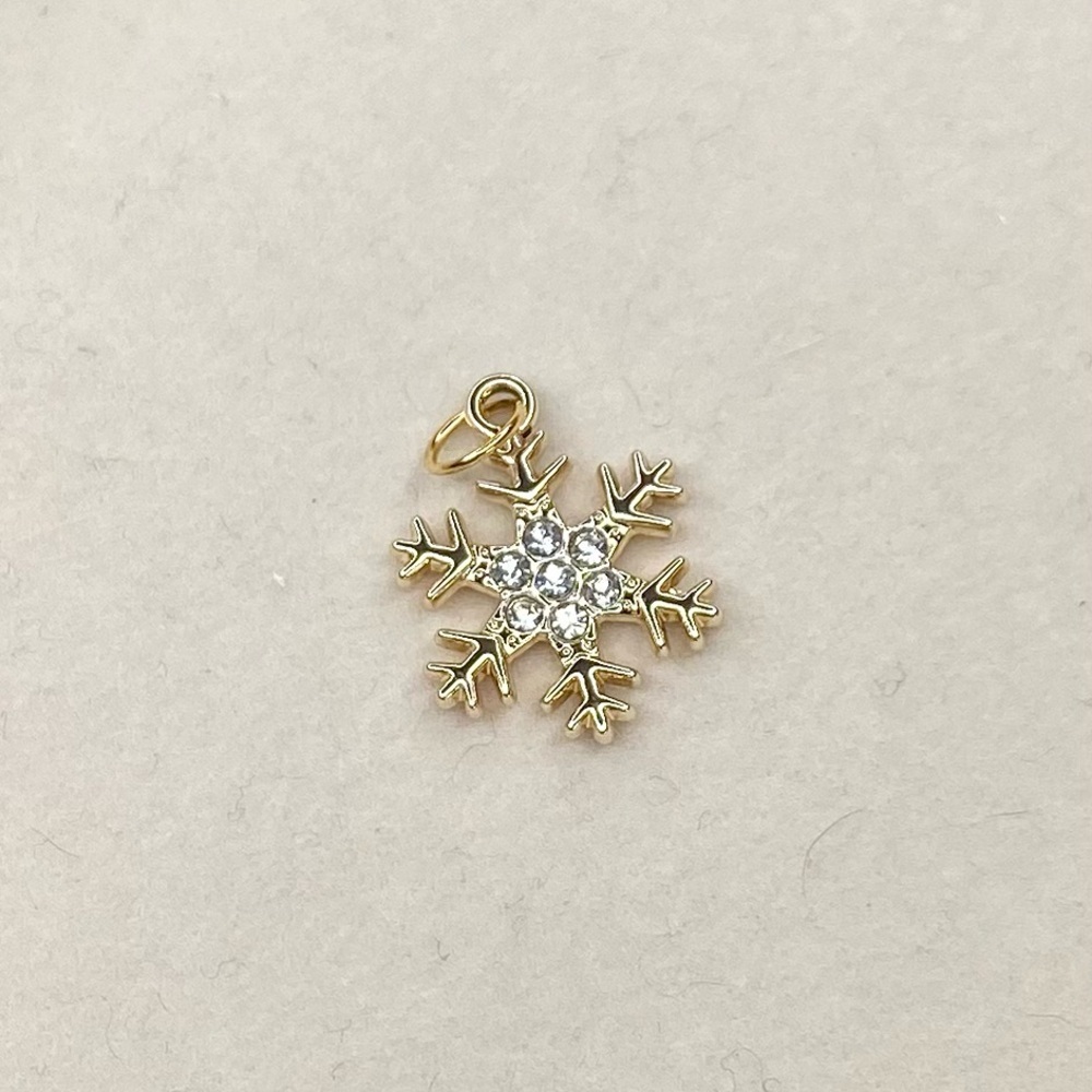 Gold Snowflake Charm | Winter Jewelry Pendant